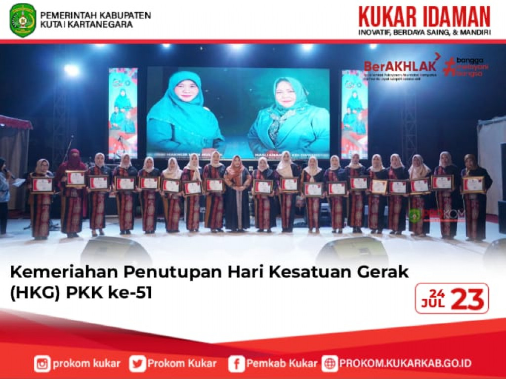 Kemeriahan Penutupan Hari Kesatuan Gerak (HKG) PKK ke-51