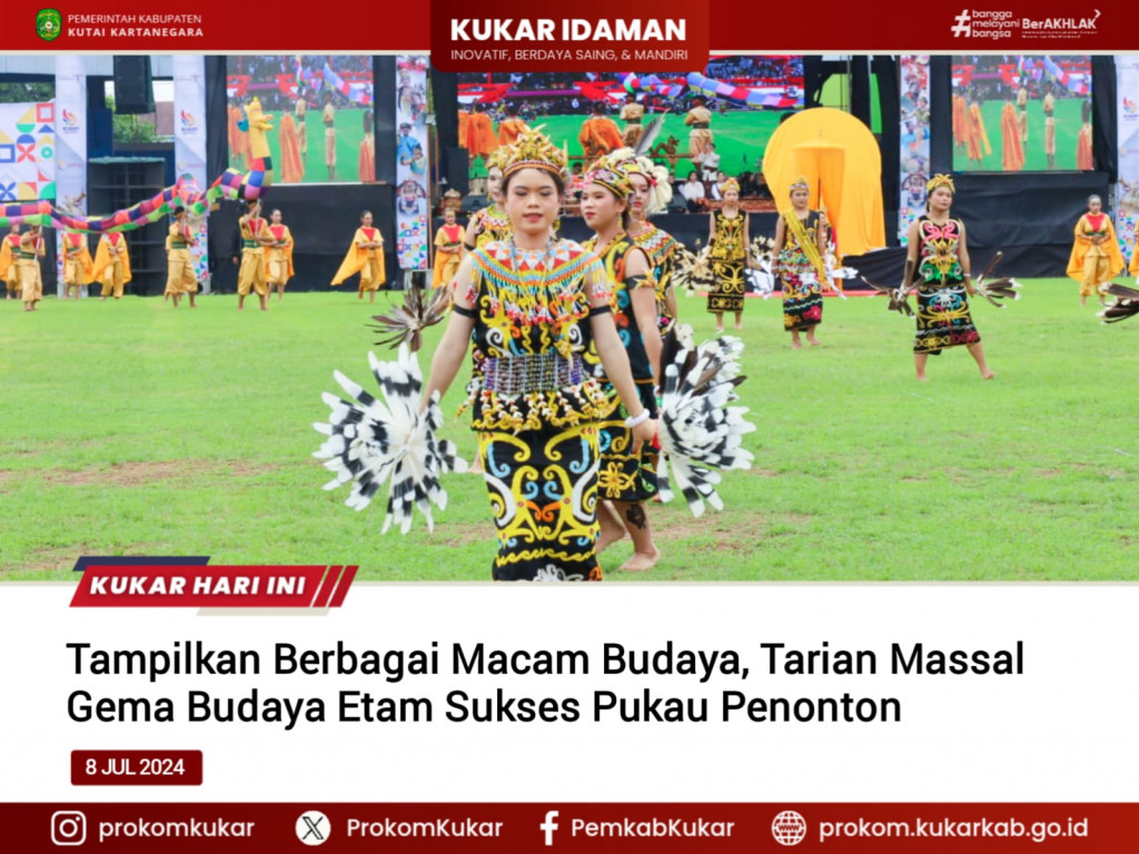 Tampilkan Berbagai Macam Budaya, Tarian Massal Gema Budaya Etam Sukses Pukau Penonton