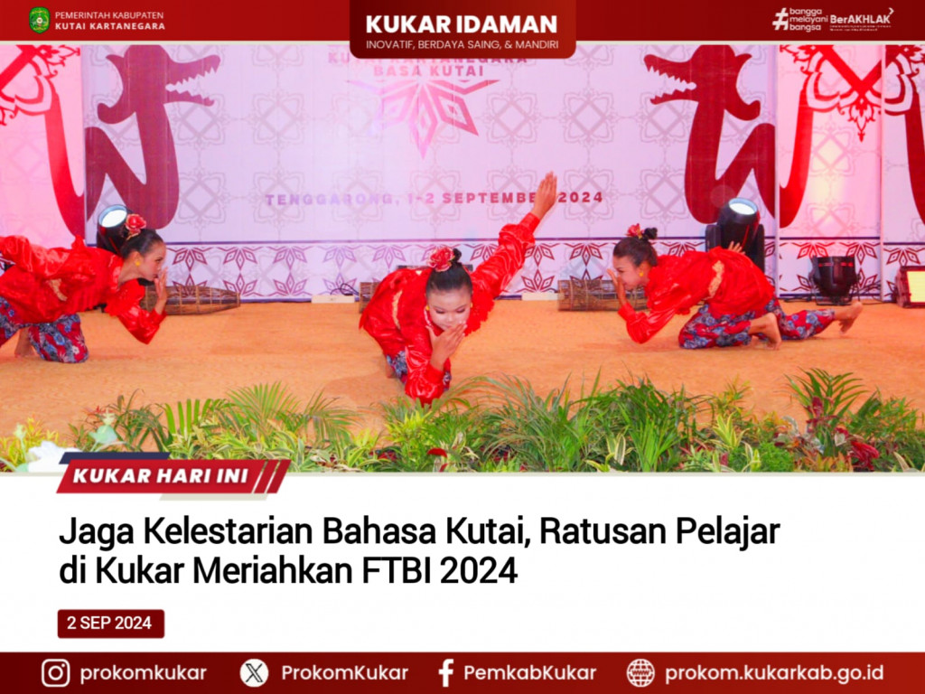 Jaga Kelestarian Bahasa Kutai, Ratusan Pelajar di Kukar Meriahkan FTBI 2024