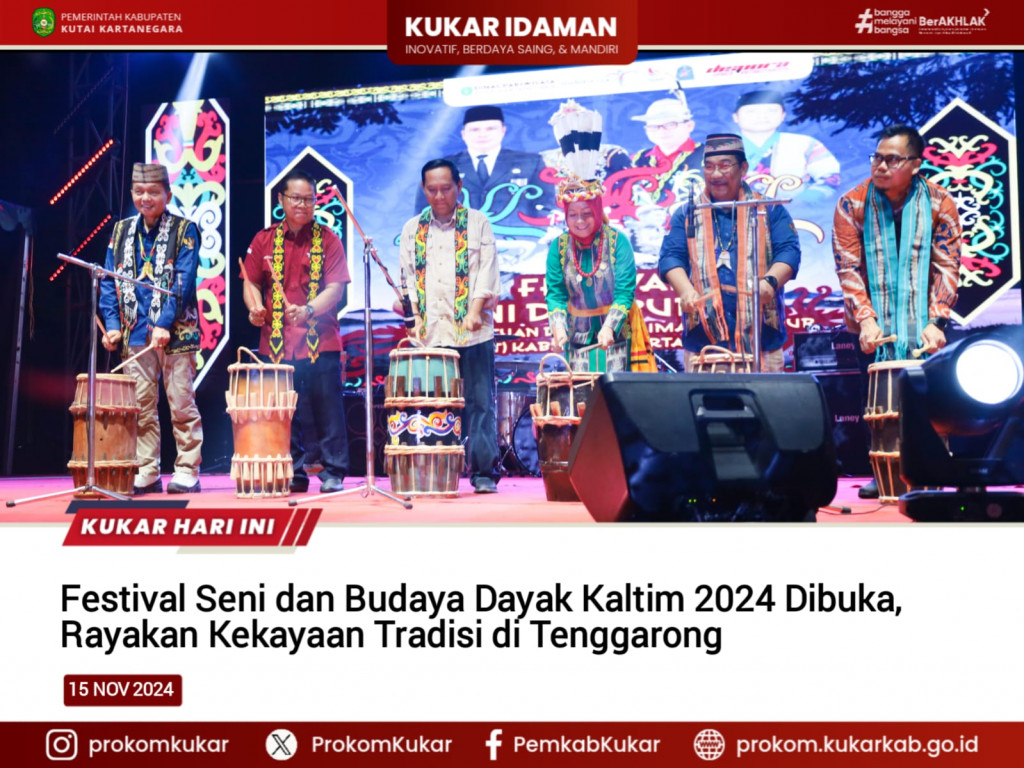 Festival Seni dan Budaya Dayak Kaltim 2024 Dibuka, Rayakan Kekayaan Tradisi di Tenggarong
