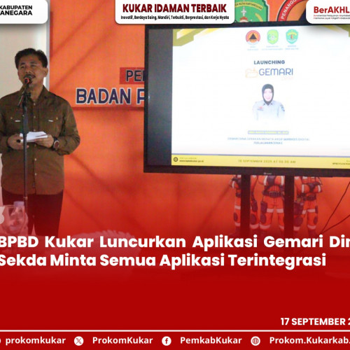 BPBD Kukar Luncurkan Aplikasi Gemari Dina, Sekda Minta Semua Aplikasi Terintegrasi