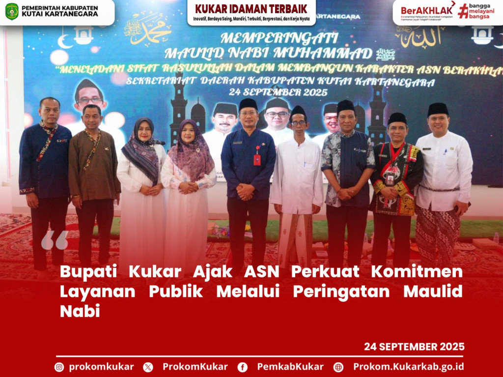 Bupati Kukar Ajak ASN Perkuat Komitmen Layanan Publik Melalui Peringatan Maulid Nabi