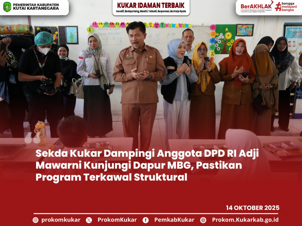 Sekda Kukar Dampingi Anggota DPD RI Adji Mawarni Kunjungi Dapur MBG, Pastikan Program Terkawal Struktural    ​